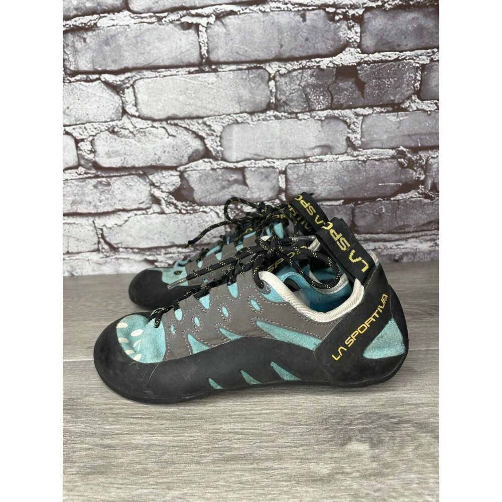 La Sportiva Tarantulace Rock Climbing Blue Gray Lace Up Shoes Men’s 39EU/6.5M US